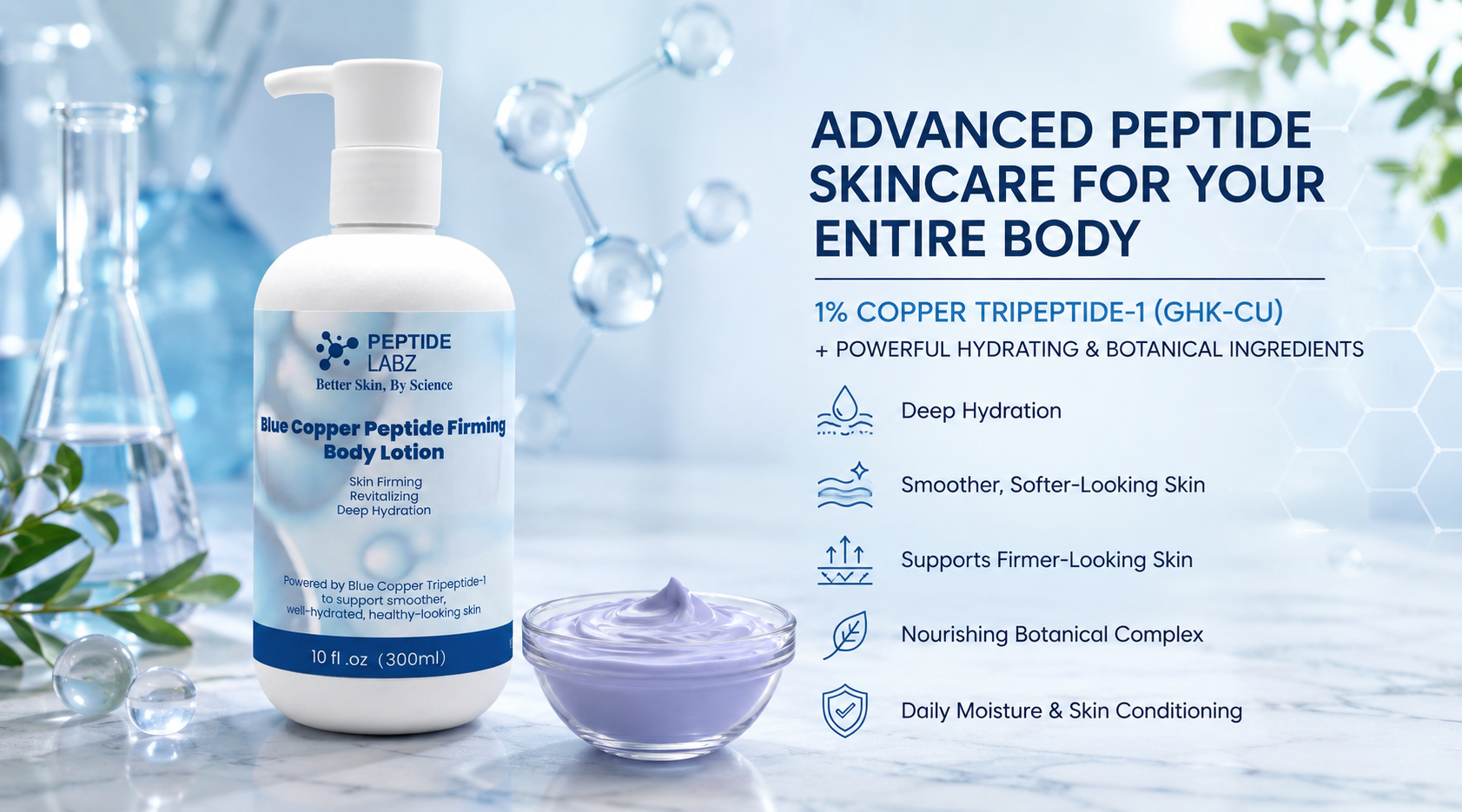 GHK-Cu Copper Peptide Body Lotion | Peptide Labz