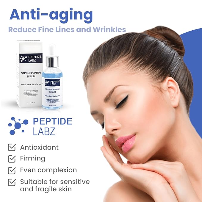 Copper Peptide Serum for Face - Anti Wrinkle - Increase Collagen - Anti Aging for Skin, 1 Fluid Ounce