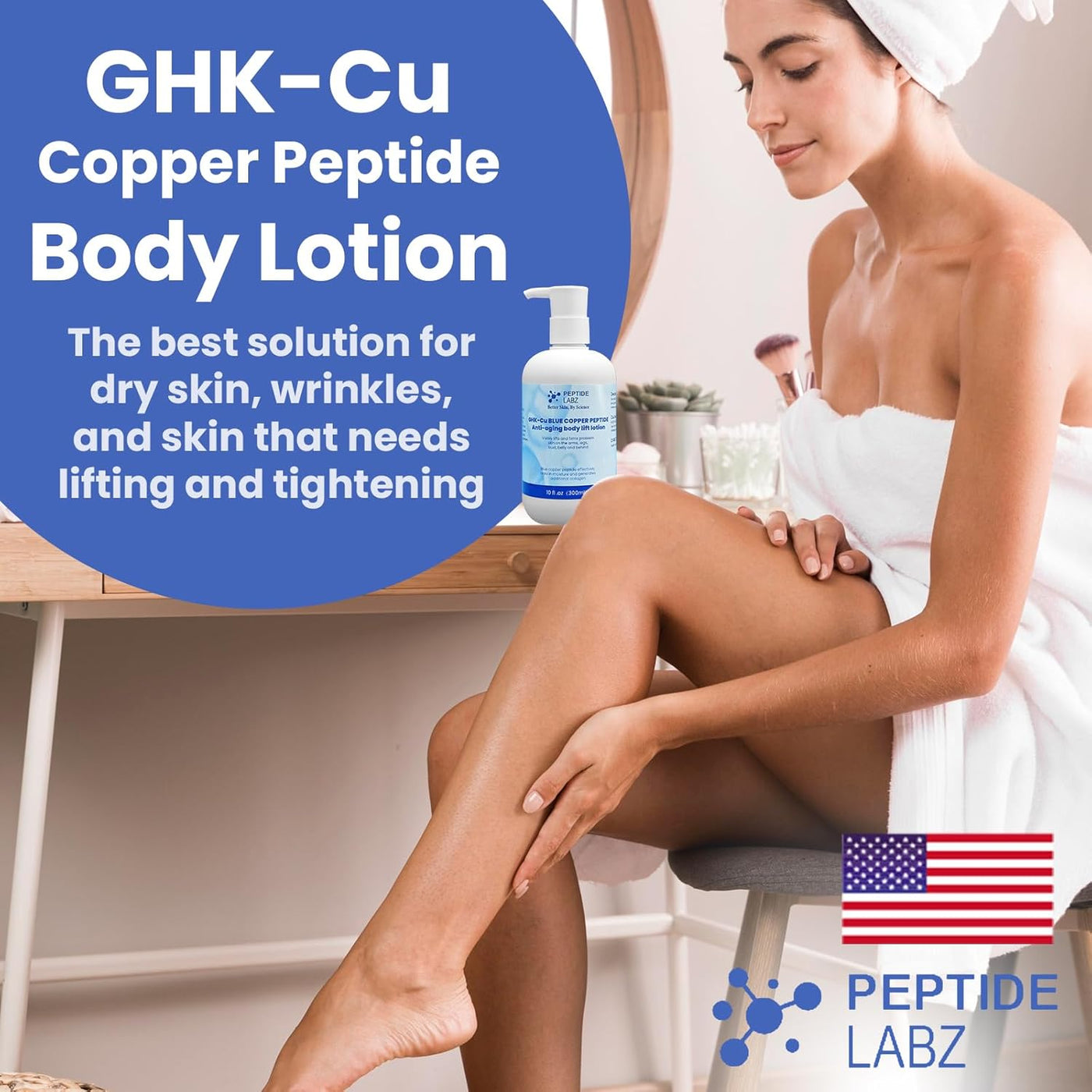 Copper Peptide & Hyaluronic Acid - Body Lotion - Anti-Aging, Skin Firm Peptide Labz Copper Peptide & Hyaluronic Acid - Body Lotion - Anti-Aging, Skin Firm Peptide Labz