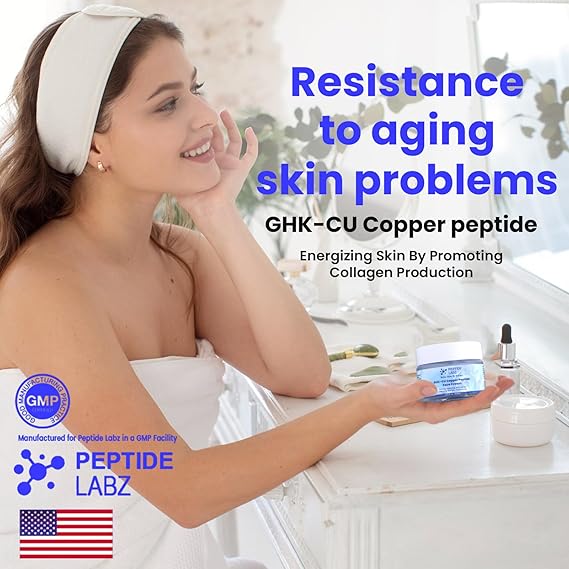 GHK-Cu Copper Peptide Face Cream Anti Wrinkle Anti Aging, Repair, and Firming Daily Face Cream, 1.69 Fluid Ounce