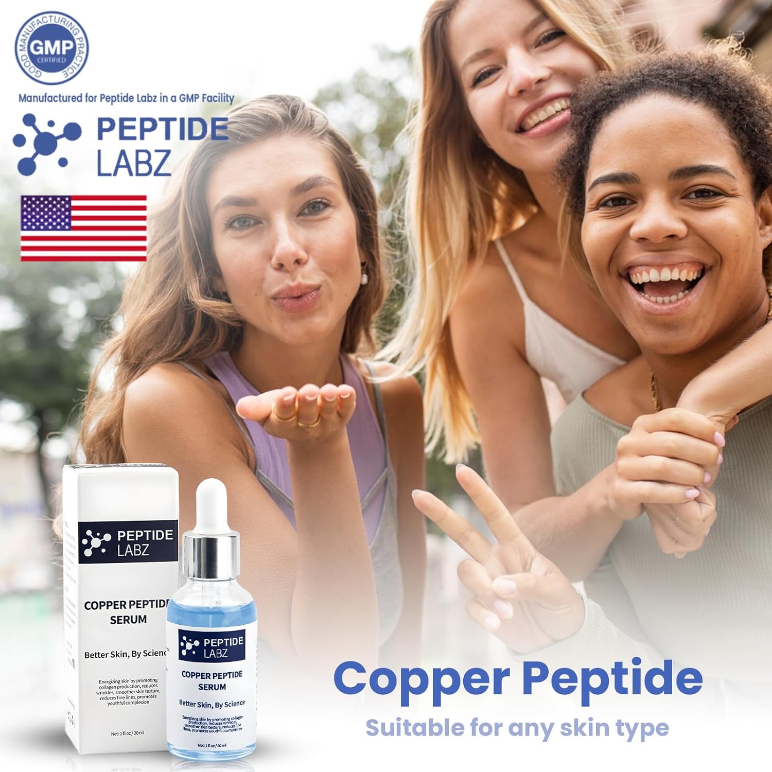 Copper Peptide Serum for Face - Anti Wrinkle - Increase Collagen - Anti Aging for Skin, 1 Fluid Ounce