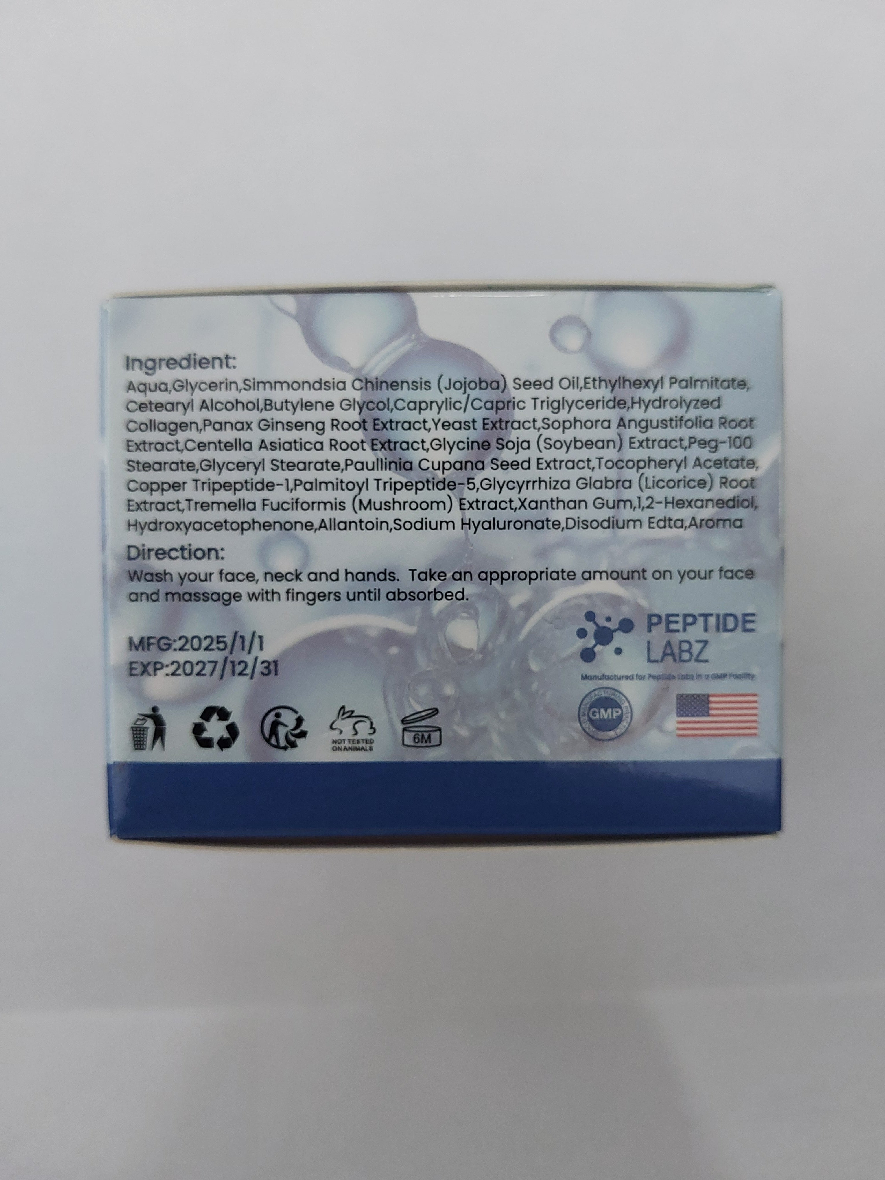 GHK-Cu Copper Peptide Face Cream Anti Wrinkle Anti Aging, Repair, and Firming Daily Face Cream, 1.69 Fluid Ounce