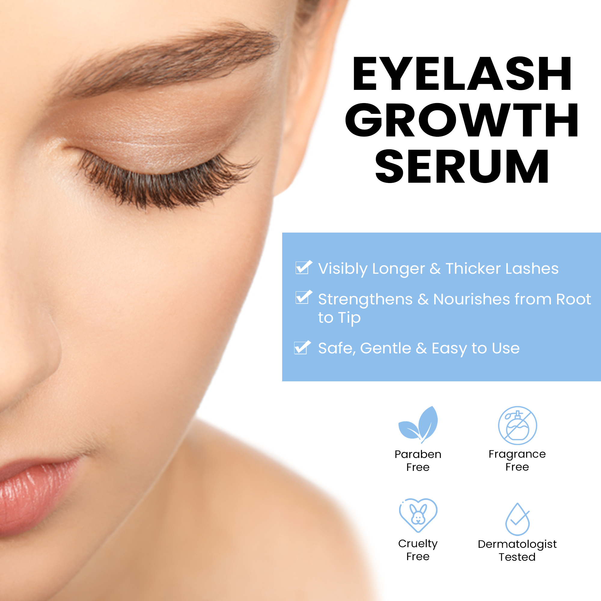 Eyelash Growth Serum with Myristoyl Pentapeptide-4, Keratin & Diaminopyrimidine Oxide – Peptide Labz