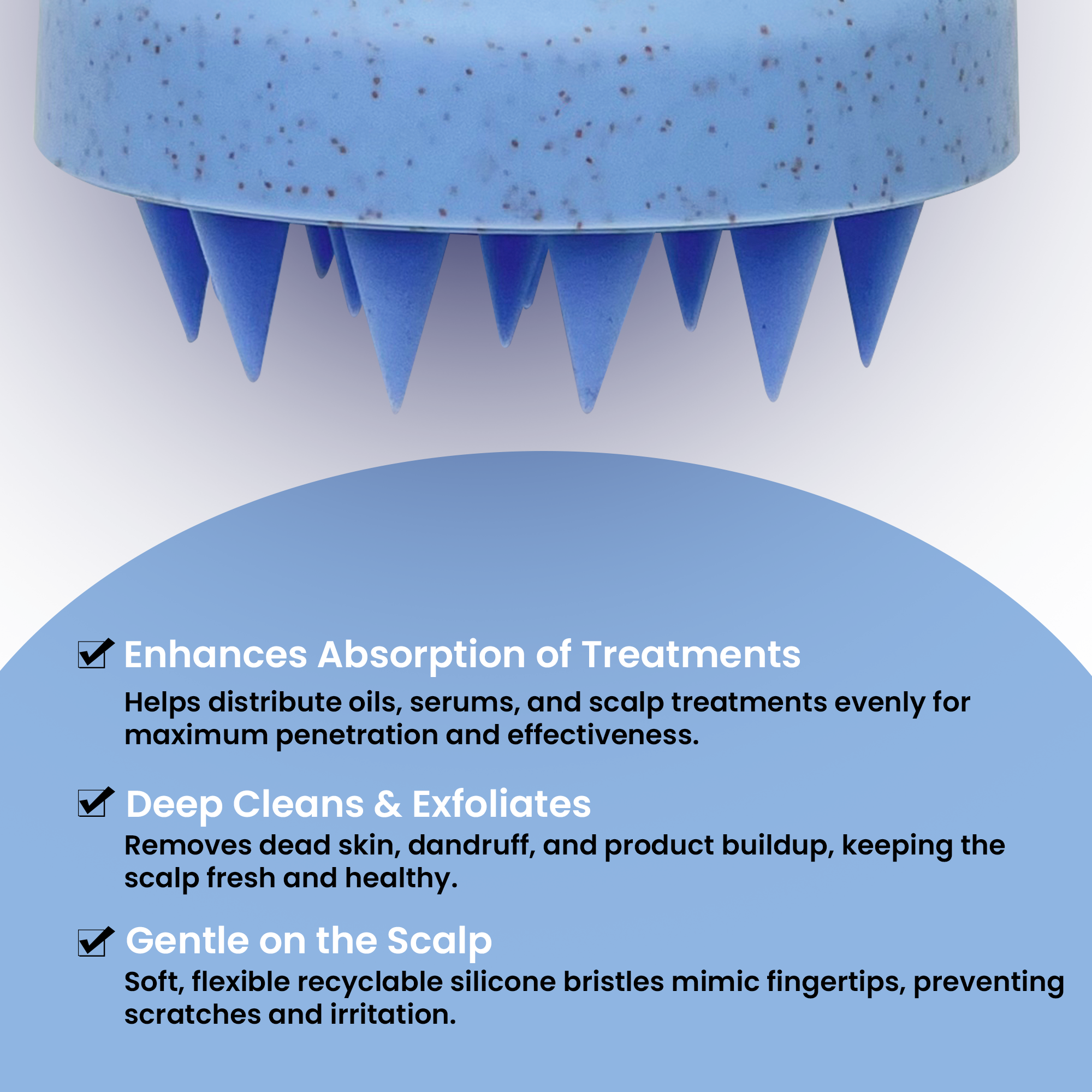 Scalp Massager Shampoo Brush – Eco-Friendly Wheat Straw & Silicone Bristles