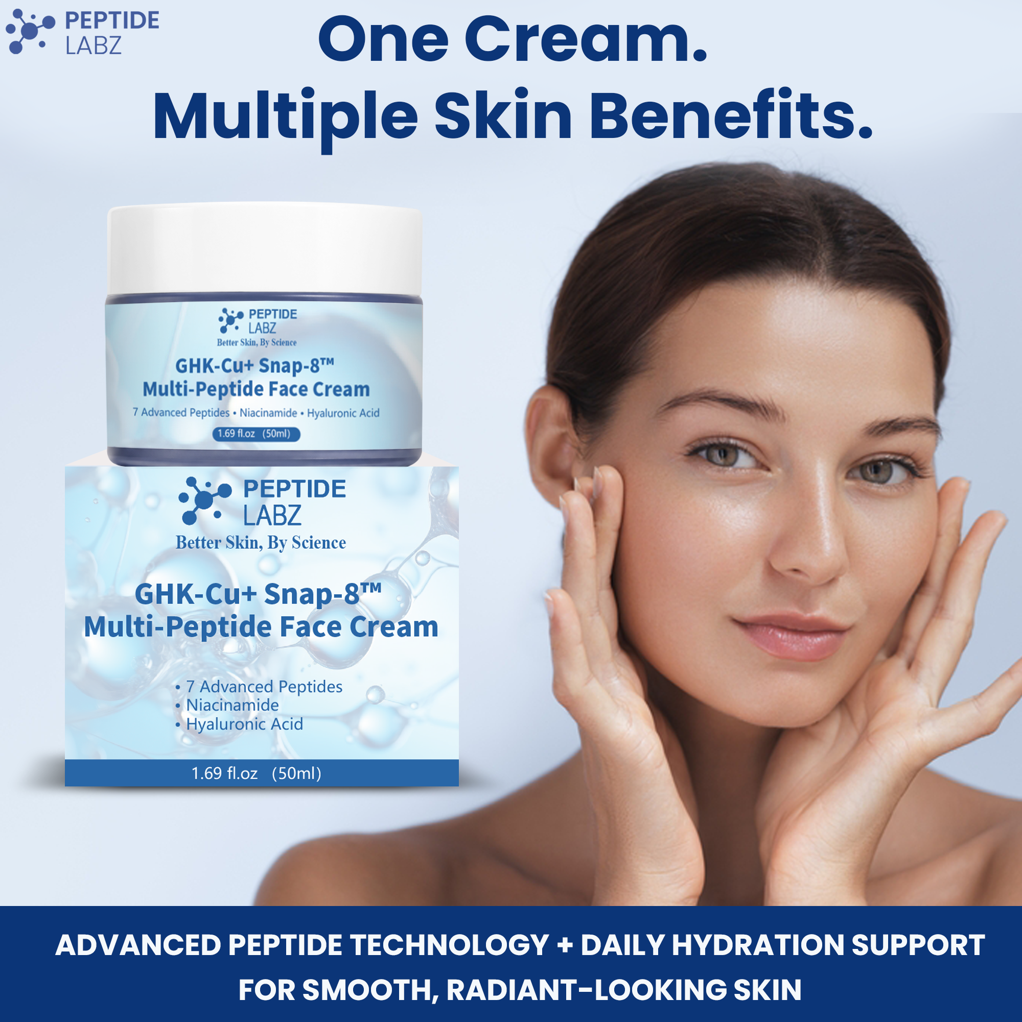GHK-Cu + SNAP-8™ Multi-Peptide Face Cream | Peptide Labz