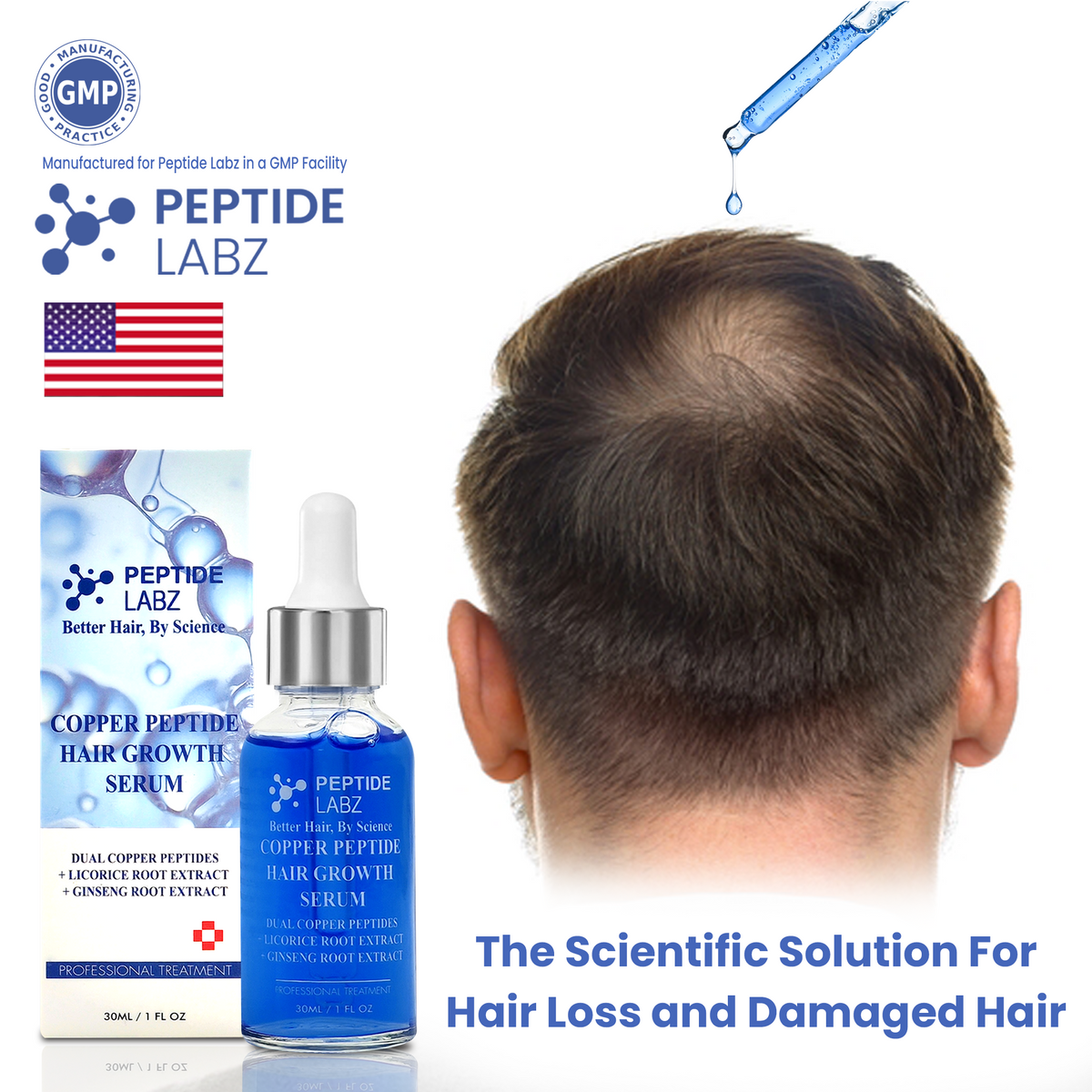 Copper Peptide Hair Growth Serum | AHK-Cu & GHK-Cu + Licorice Peptide Labz Copper Peptide Hair Growth Serum | AHK-Cu & GHK-Cu + Licorice Peptide Labz