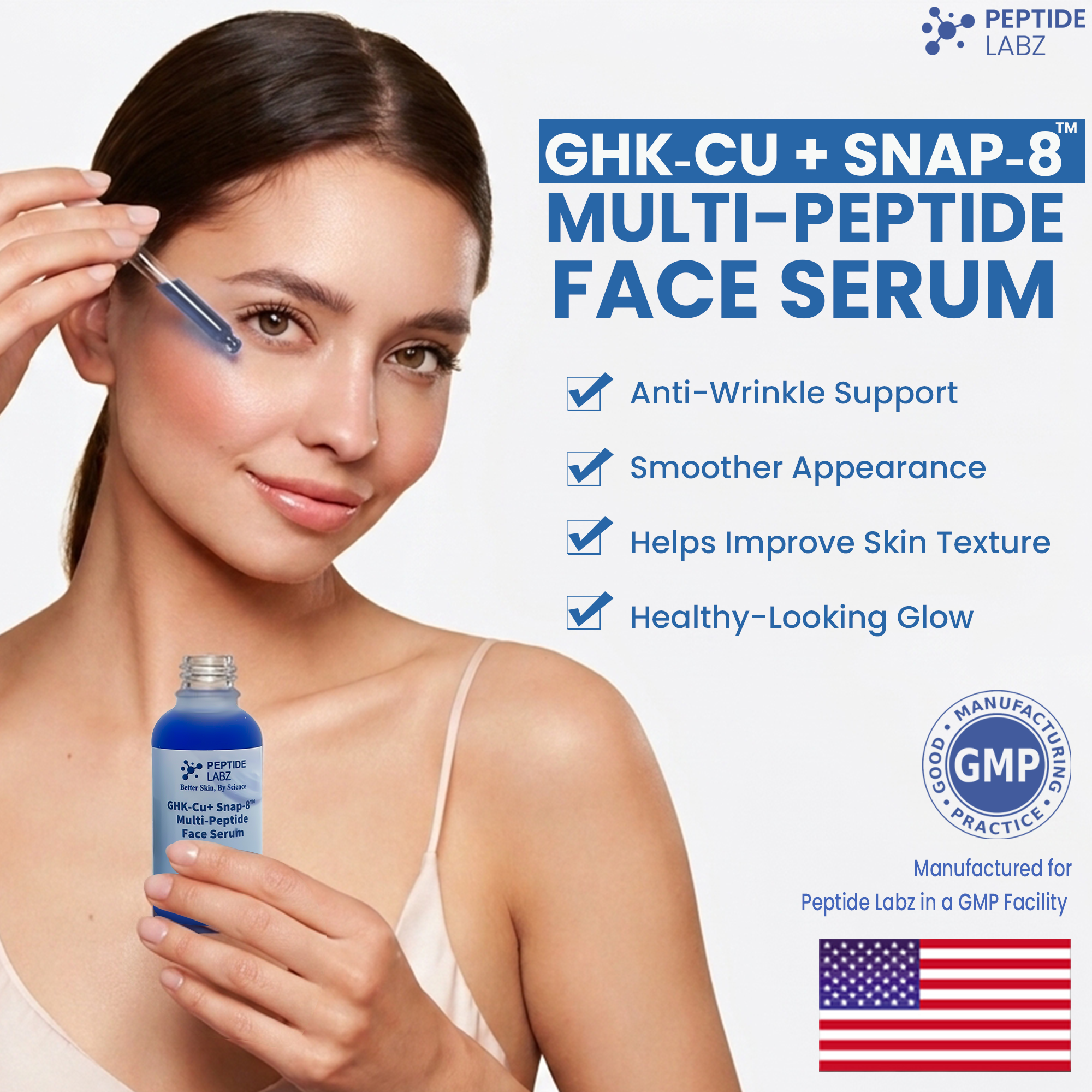 GHK-Cu Copper Peptide + SNAP-8 Multi-Peptide Face Serum