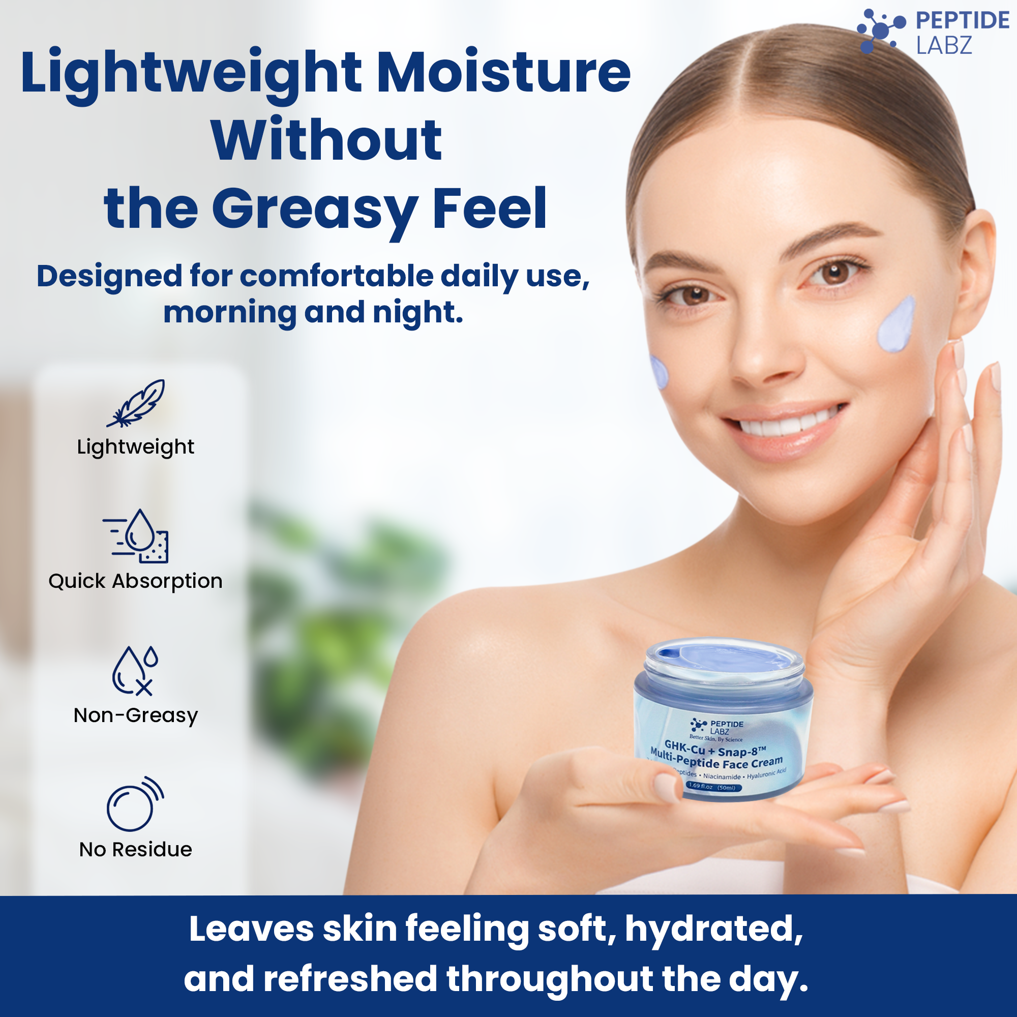 GHK-Cu + SNAP-8™ Multi-Peptide Face Cream | Peptide Labz