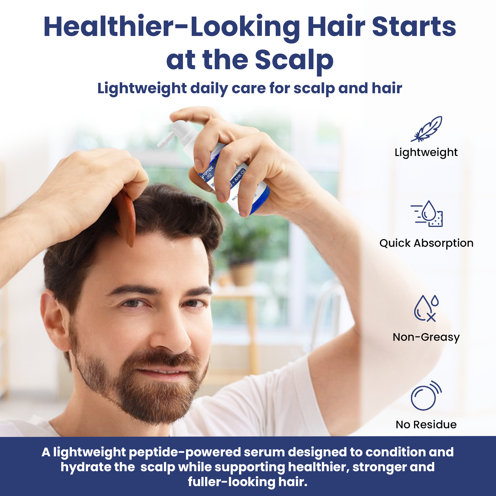 Dual Copper Peptide Hair & Scalp Serum Spray with GHK-Cu + AHK-Cu | 2 oz