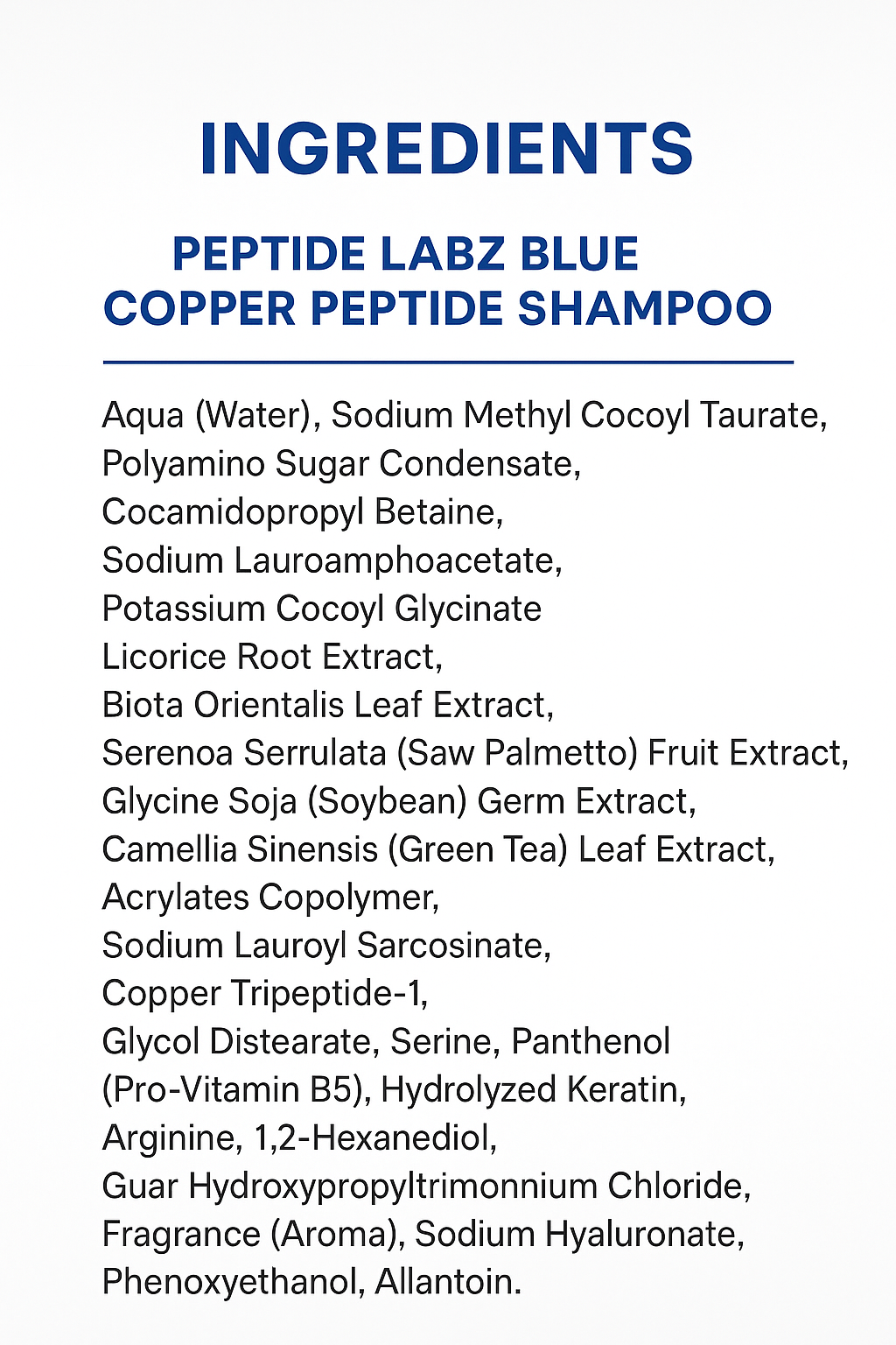 GHK-Cu Copper Peptide Shampoo - Anti Hair Loss Shampoo - Promotes New Hair Growth, 11.8 Fluid Ounce