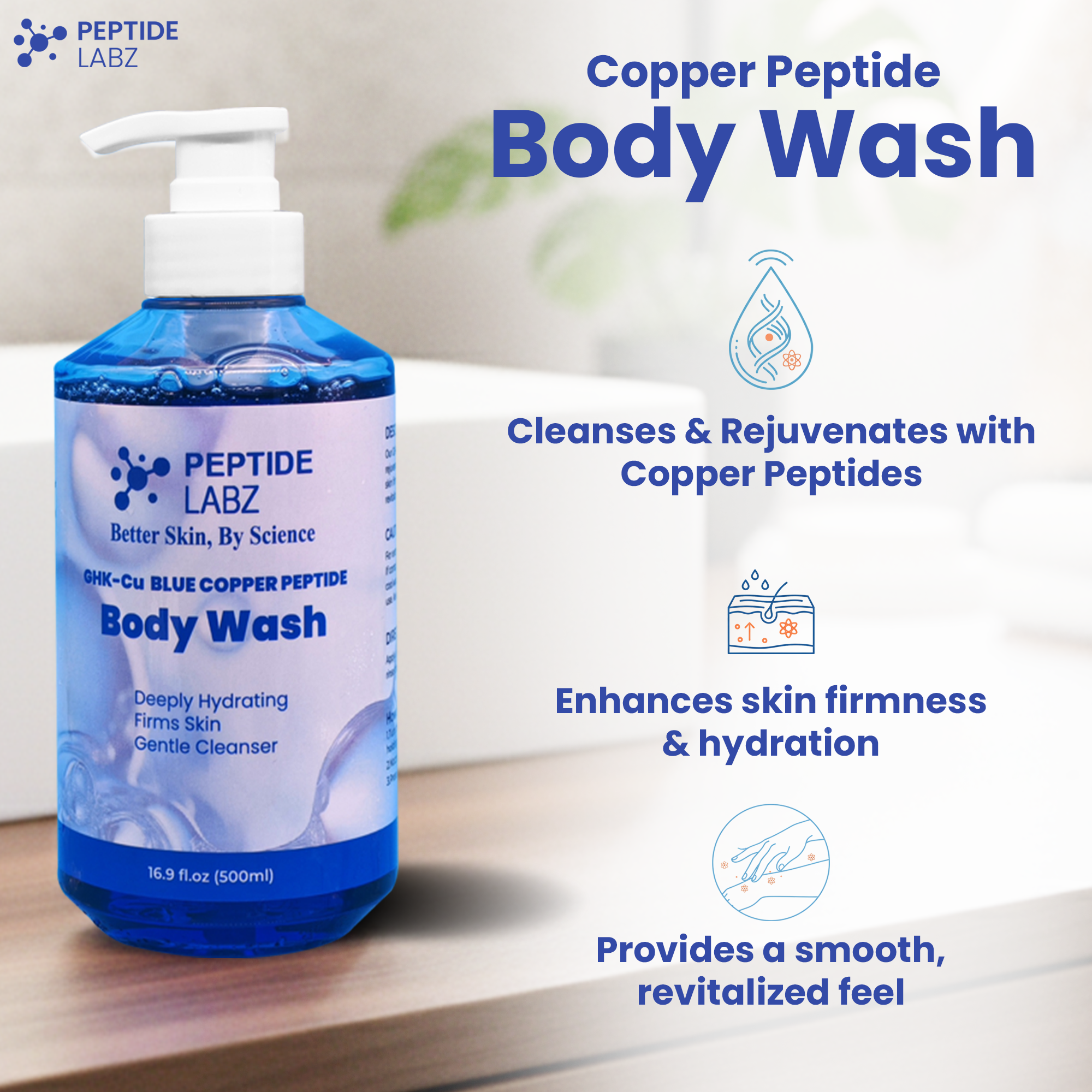 Copper Peptide Body Wash | Anti-Aging, Skin Firming & Hydration | Peptide Labz