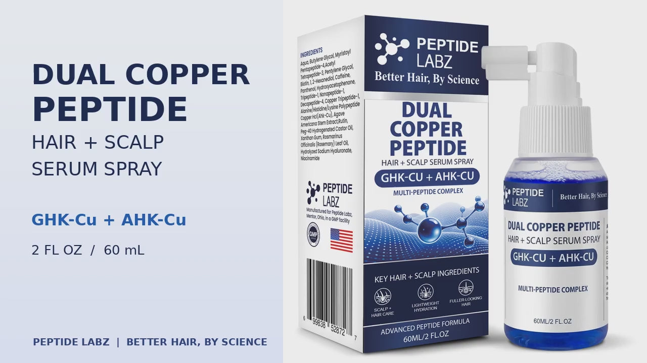 Dual Copper Peptide Hair & Scalp Serum Spray with GHK-Cu + AHK-Cu | 2 oz